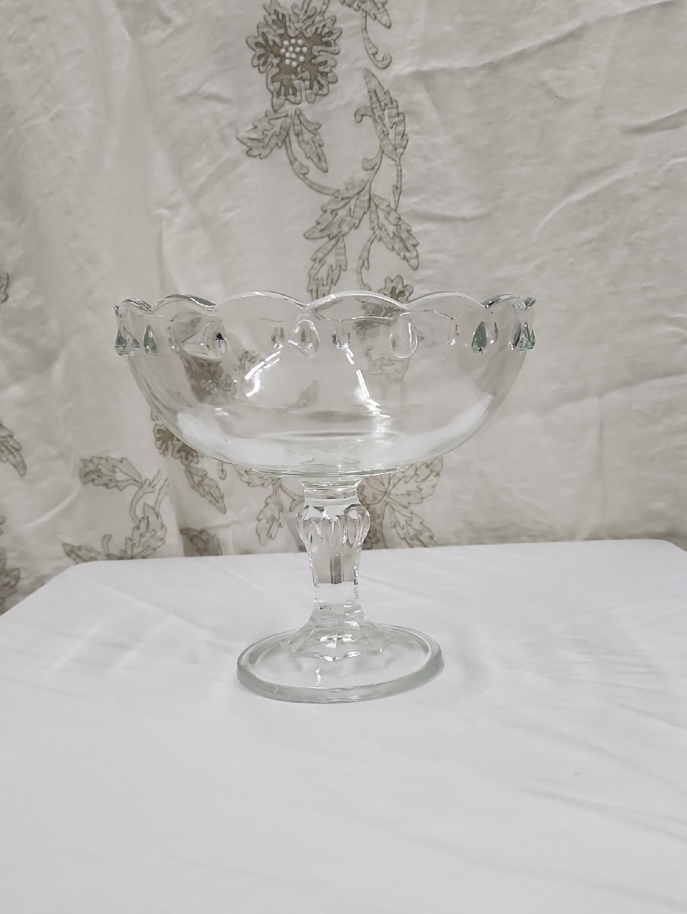 Vintage Indiana Glass Co. Teardrop Pedestal Compote Bowl